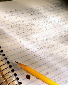 Math Homework in Notebook